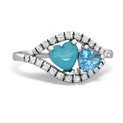 turquoise-blue topaz mother child ring