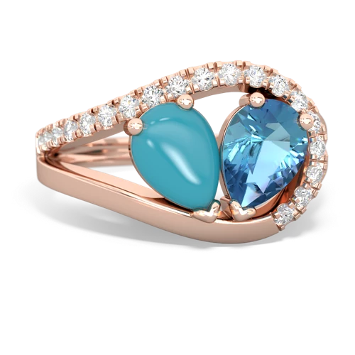 turquoise-blue topaz pave heart ring