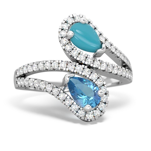 turquoise-blue topaz pave swirls ring