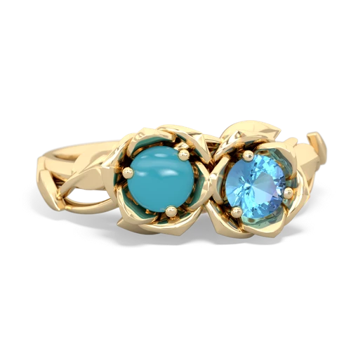 turquoise-blue topaz roses ring