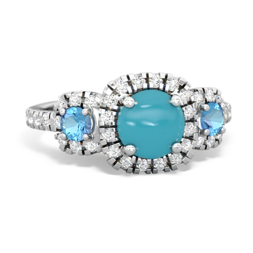 turquoise-blue topaz three stone regal ring