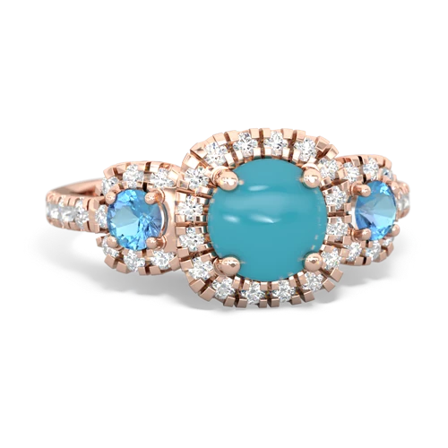 turquoise-blue topaz three stone regal ring