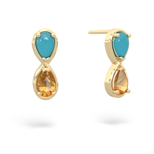 turquoise-citrine infinity earrings