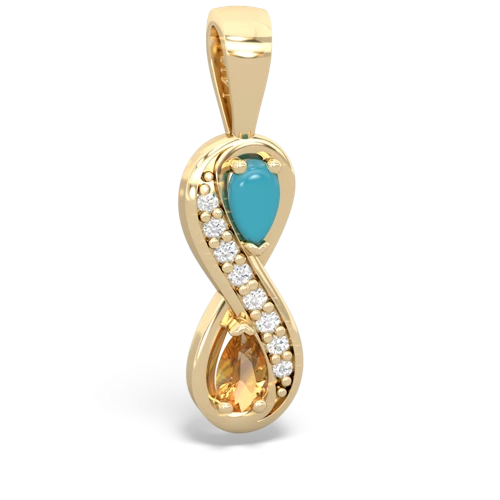 turquoise-citrine keepsake infinity pendant