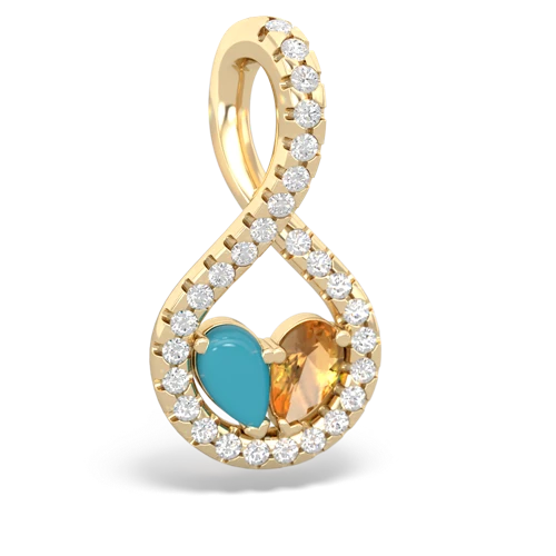 turquoise-citrine pave twist pendant