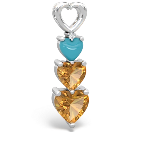 turquoise-citrine three stone pendant