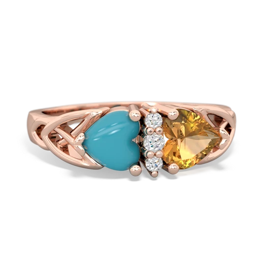 turquoise-citrine celtic ring