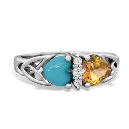 turquoise-citrine celtic ring