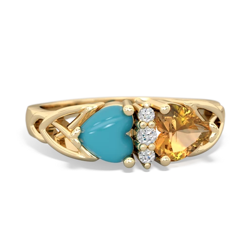 turquoise-citrine celtic ring