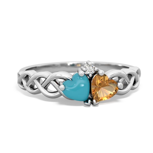 turquoise-citrine celtic braid ring