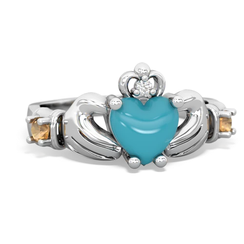 turquoise-citrine claddagh ring