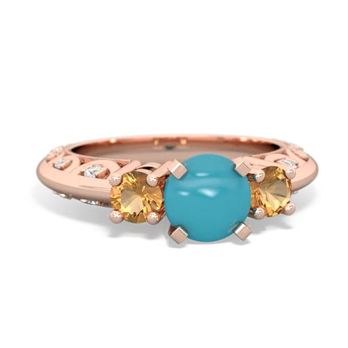 turquoise-citrine engagement ring