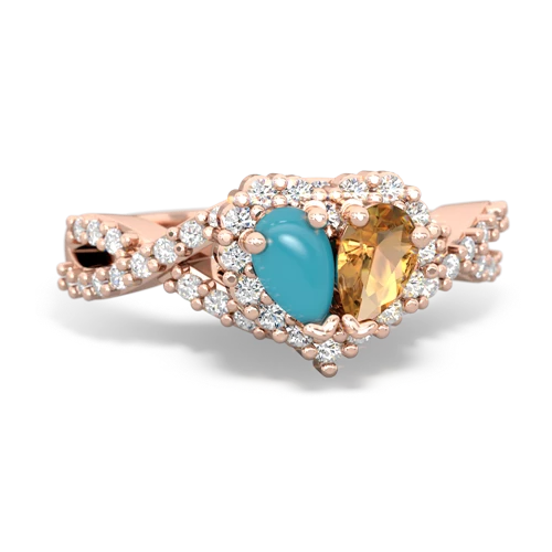 turquoise-citrine engagement ring