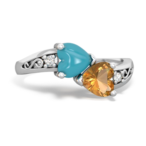 turquoise-citrine filligree ring