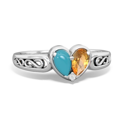 turquoise-citrine filligree ring