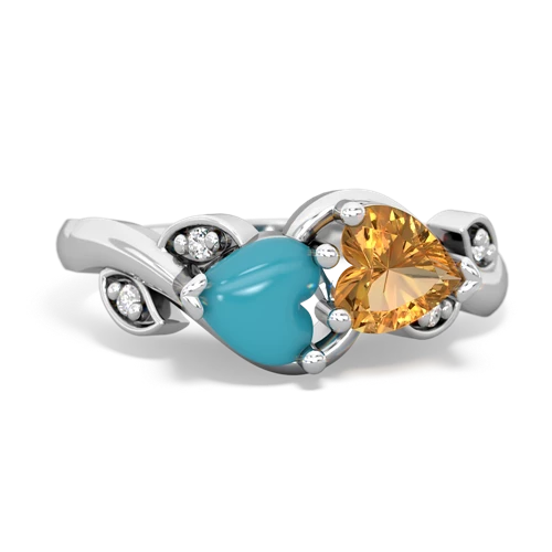 turquoise-citrine floral keepsake ring