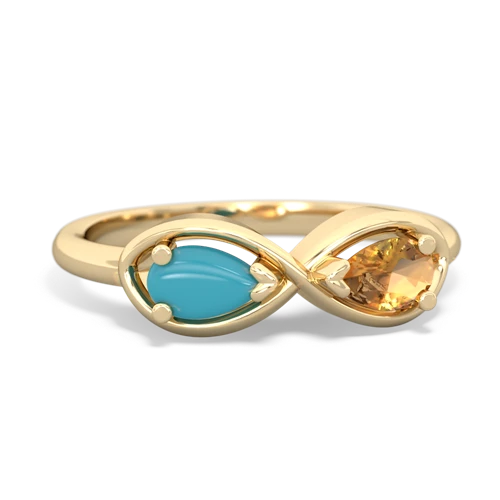 turquoise-citrine infinity ring