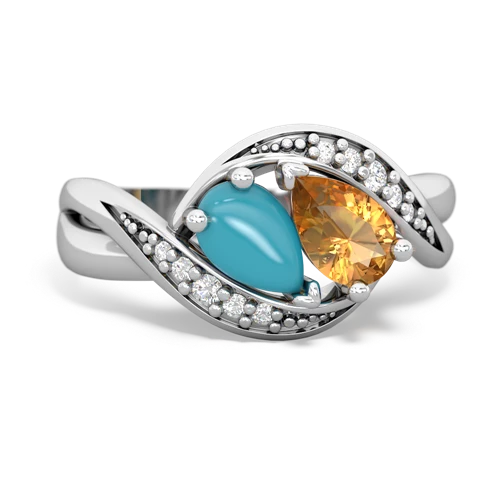 turquoise-citrine keepsake curls ring