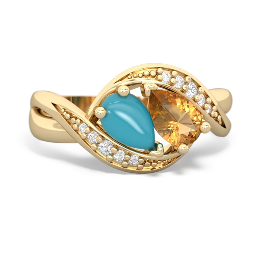 turquoise-citrine keepsake curls ring