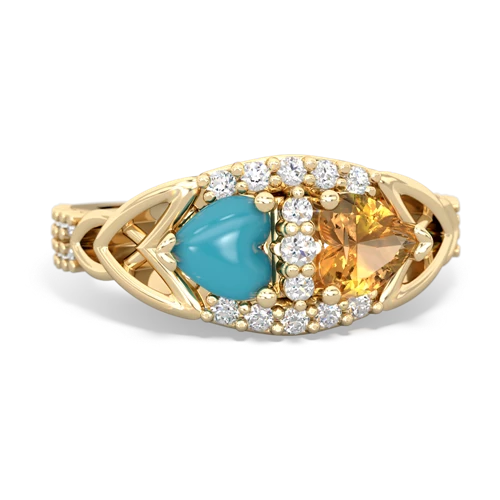 turquoise-citrine keepsake engagement ring