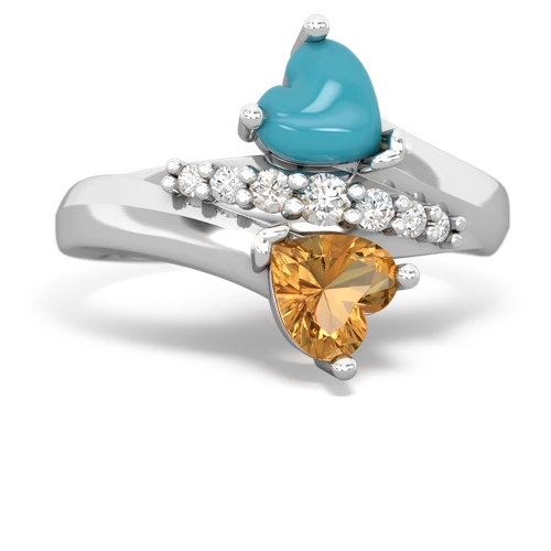 turquoise-citrine modern ring