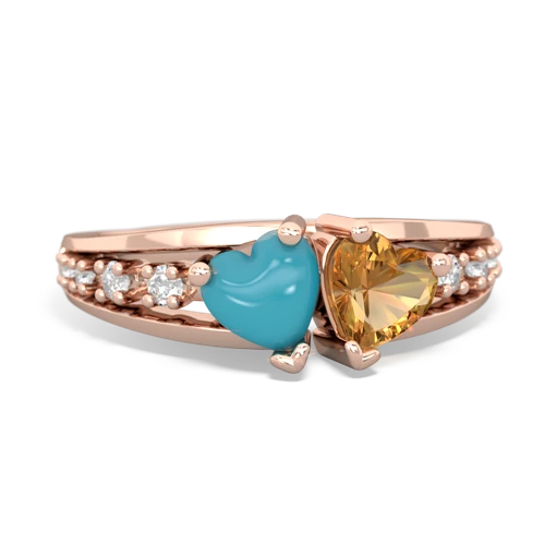 turquoise-citrine modern ring