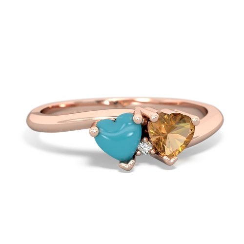 turquoise-citrine sweethearts promise ring