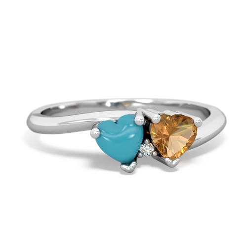 turquoise-citrine sweethearts promise ring