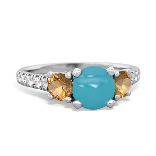 turquoise-citrine trellis pave ring