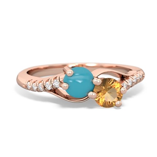 turquoise-citrine two stone infinity ring