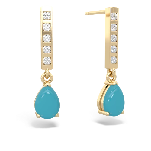 turquoise diamond drop earrings