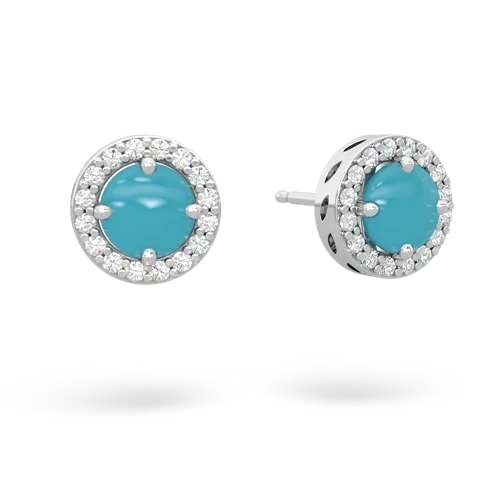 turquoise halo earrings
