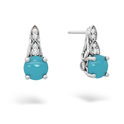 turquoise halo drop earrings