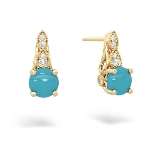 turquoise halo drop earrings