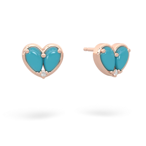 turquoise one heart earrings