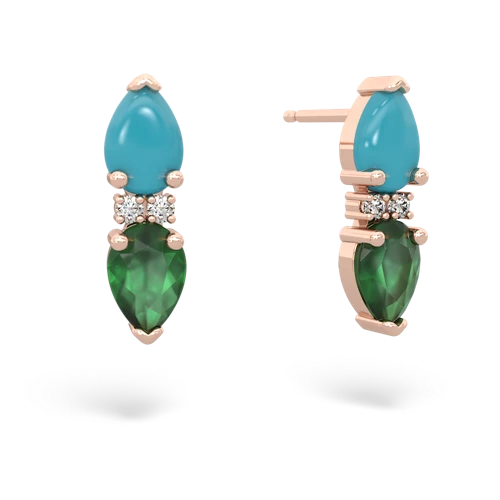 turquoise-emerald bowtie earrings