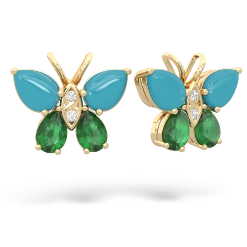 turquoise-emerald butterfly earrings