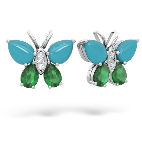 turquoise-emerald butterfly earrings