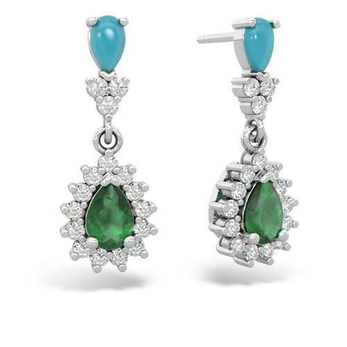 turquoise-emerald dangle earrings