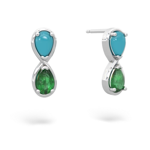 turquoise-emerald infinity earrings