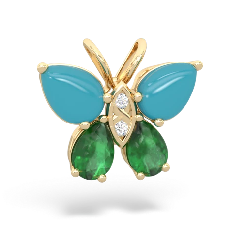 turquoise-emerald butterfly pendant
