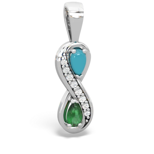 turquoise-emerald keepsake infinity pendant