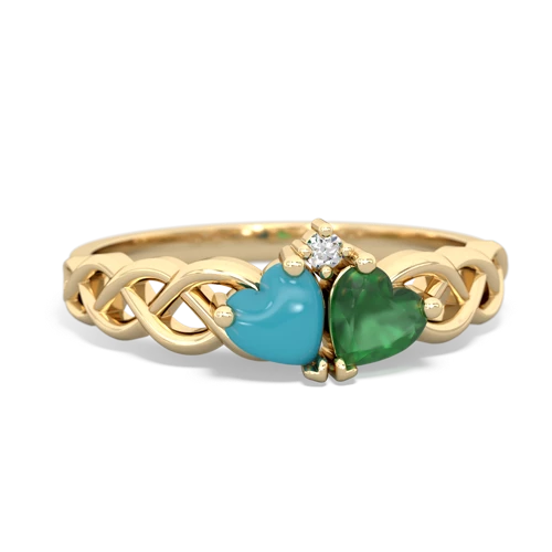 turquoise-emerald celtic braid ring