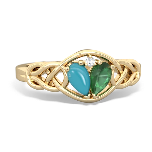 turquoise-emerald celtic knot ring