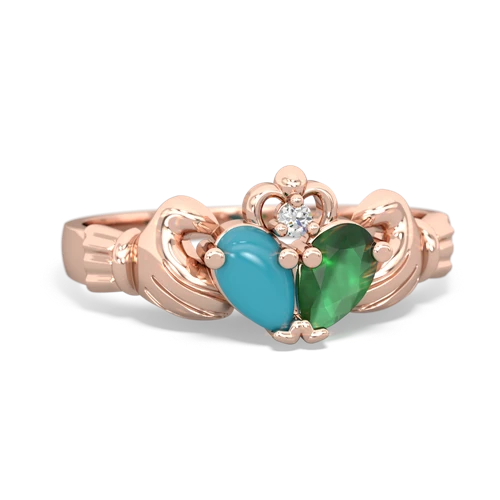 turquoise-emerald claddagh ring