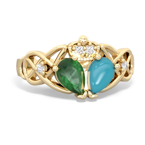turquoise-emerald claddagh ring