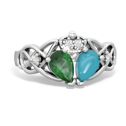 turquoise-emerald claddagh ring