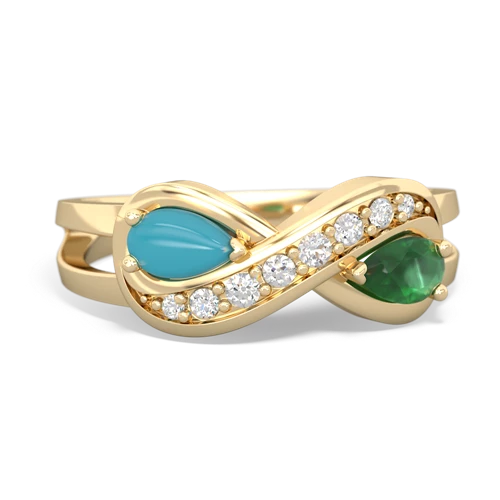 turquoise-emerald diamond infinity ring