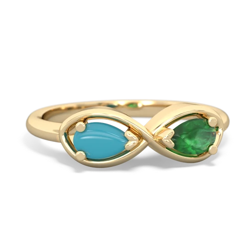 turquoise-emerald infinity ring