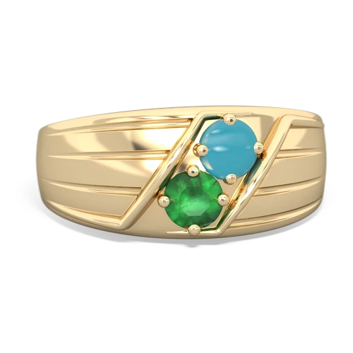 turquoise-emerald mens ring